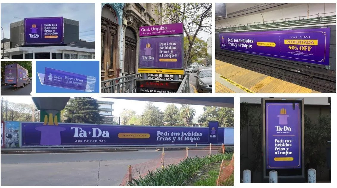 TaDa OOH campaigns in streets, subway, and urban formats