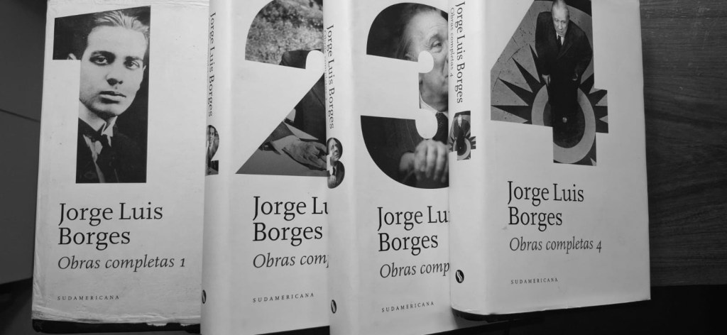 Los cuatro tomos de las Obras completas de Jorge Luis Borges